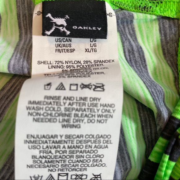Oakley Striped Halter LeyHole Tankini  Swim Top L - Picture 5 of 5